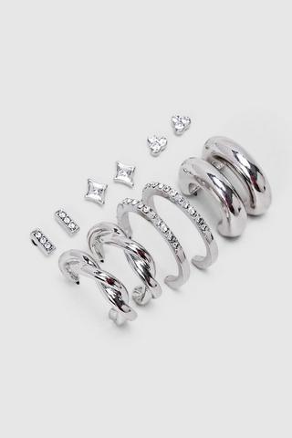 6 Pack Hoop Earrings