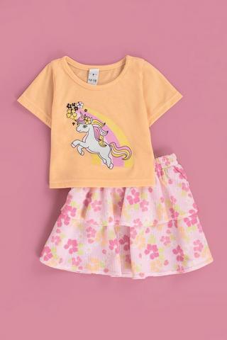 T-Shirt And Skirt Set