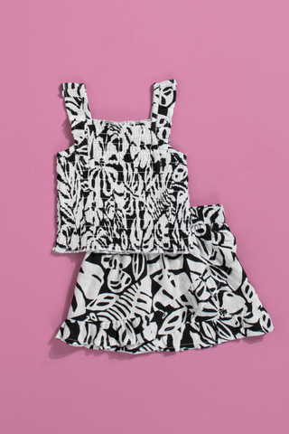 Sleeveless Top And Skirt Set