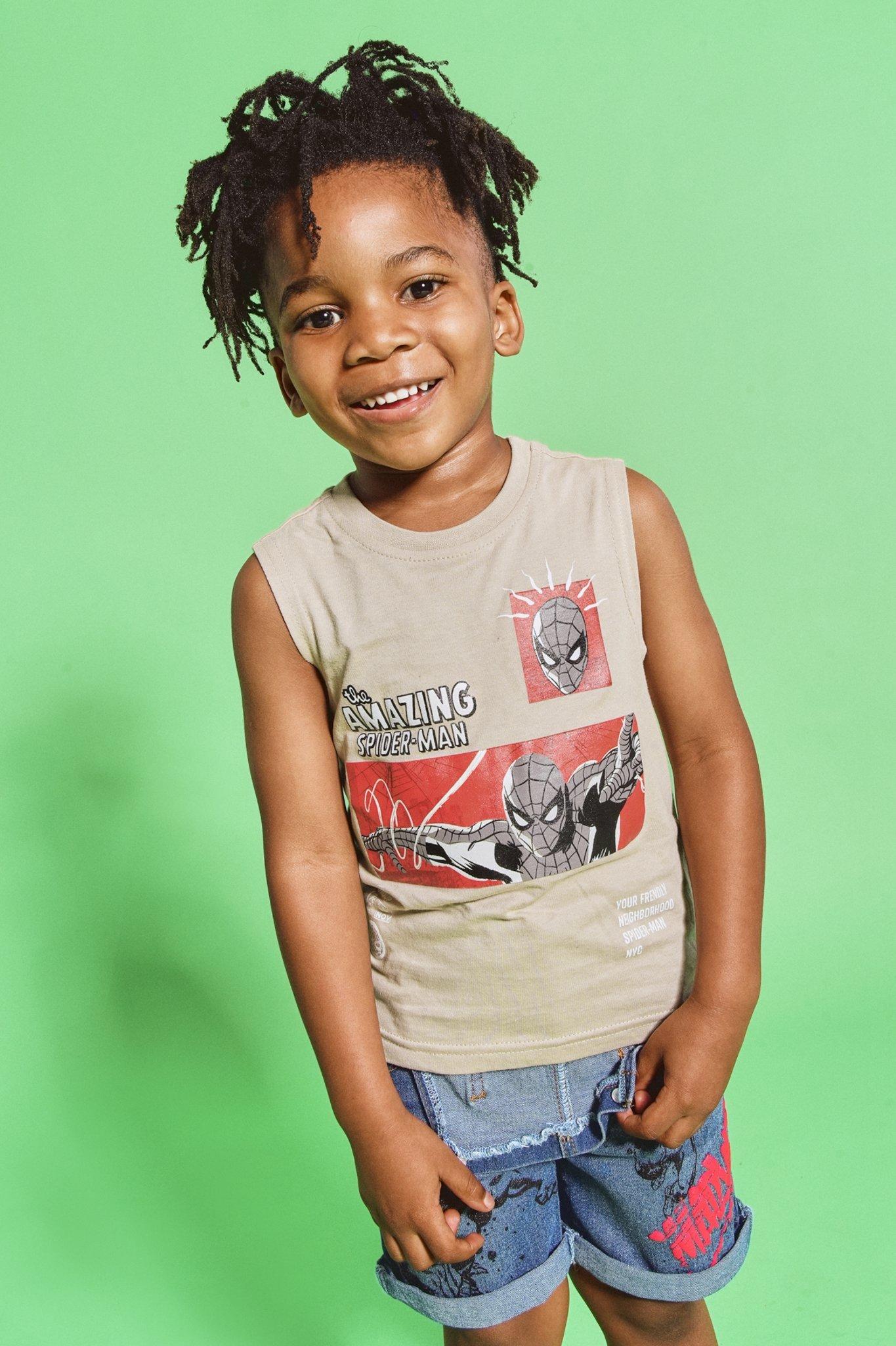 Short T-shirt with Motif - Dark blue/New York - Kids