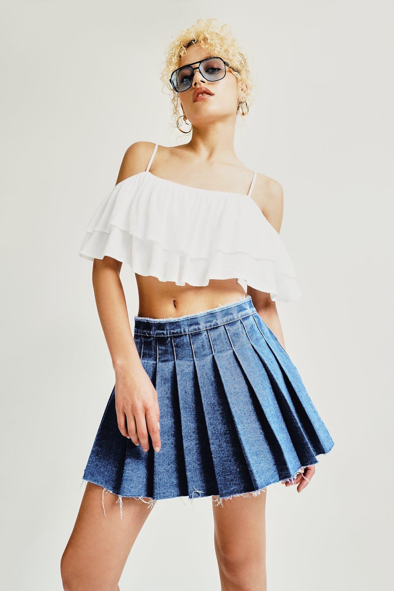 Holographic Pleated Mini Skirt - 25 Color Options For Dancing, Cheerleading & Parties