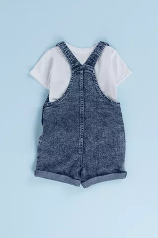Mickey Mouse Dungaree And T-Shirt Set