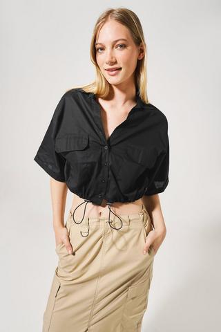 Utility Blouse - Black Silk