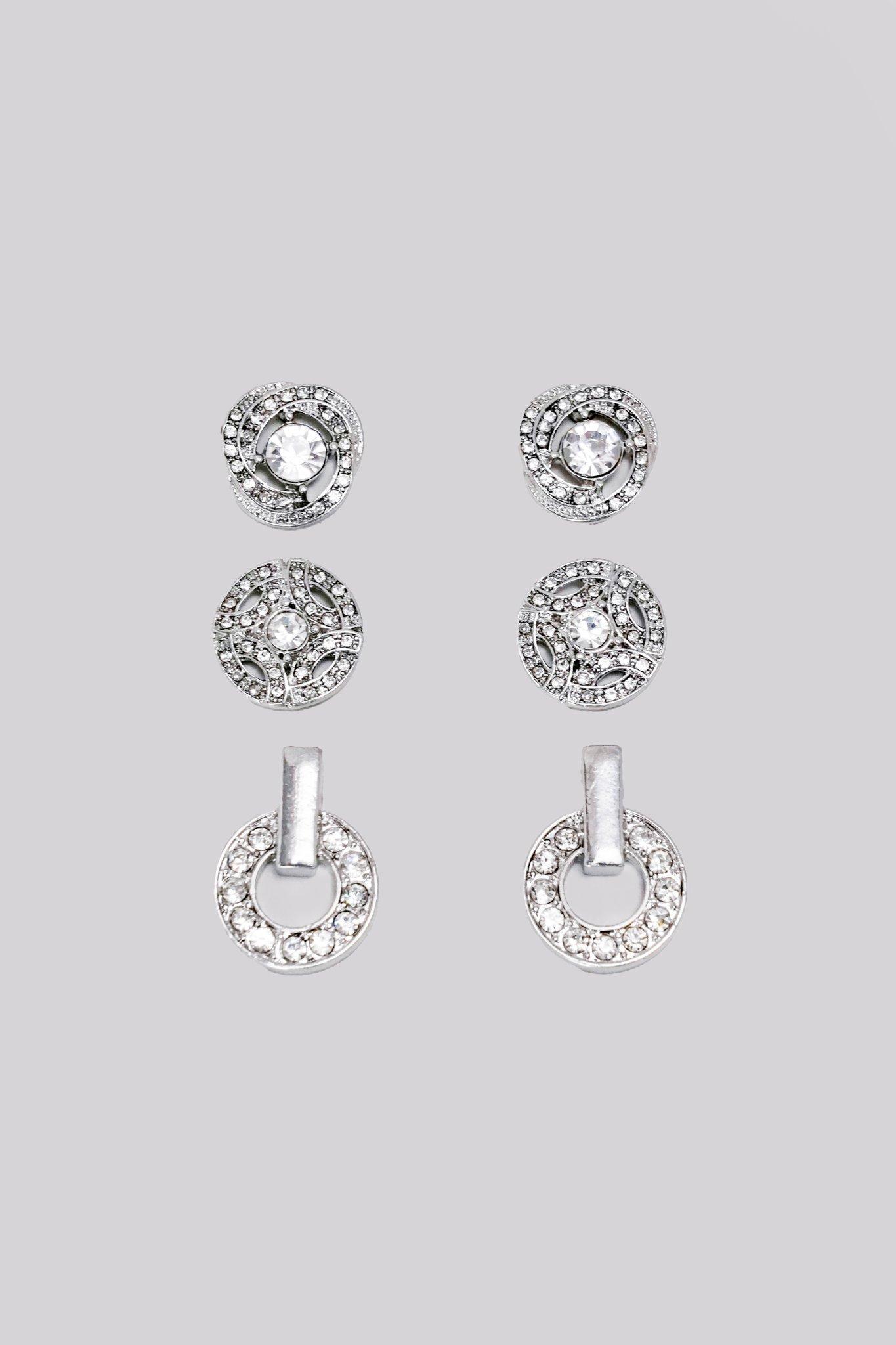 3 Pack Stud Earrings