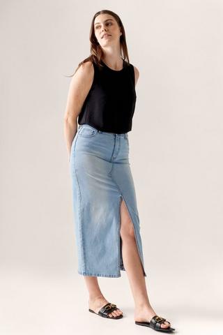 Denim Midi Skirt