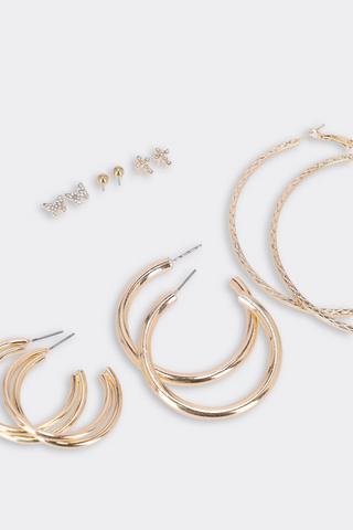 6 Pack Hoop And Stud Earrings