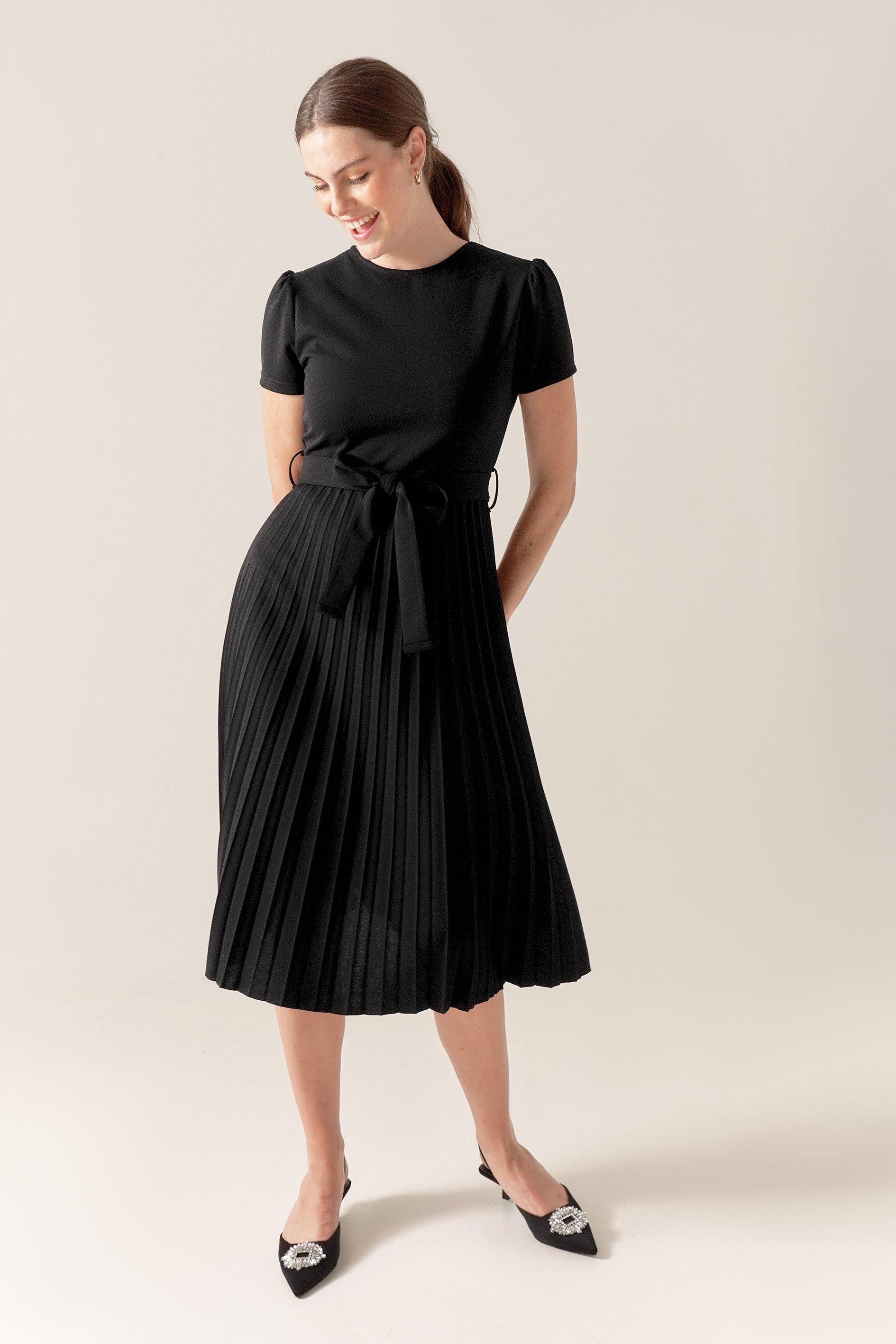 Pleated Midi Dress