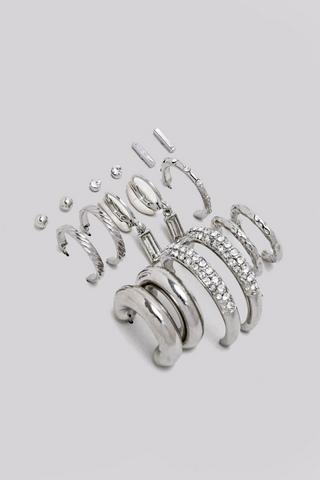 9 Pack Hoop And Stud Earrings