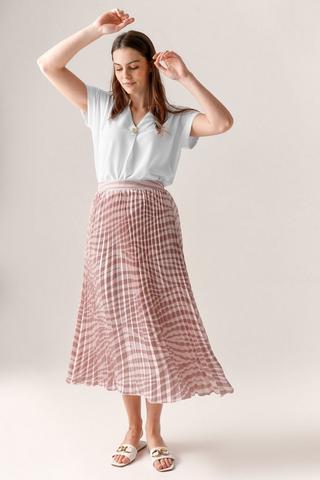 Pleated Satin Skirt