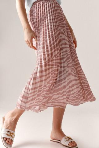 Pleated Satin Skirt