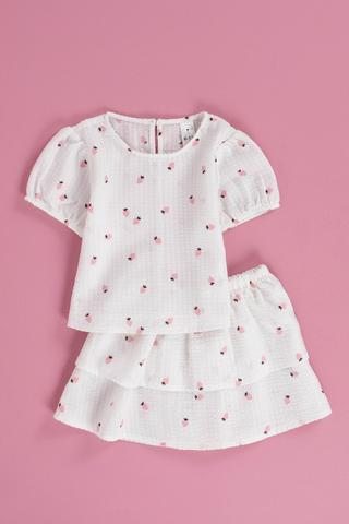 Short Sleeve Top And Skirt Set