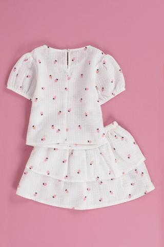 Short Sleeve Top And Skirt Set