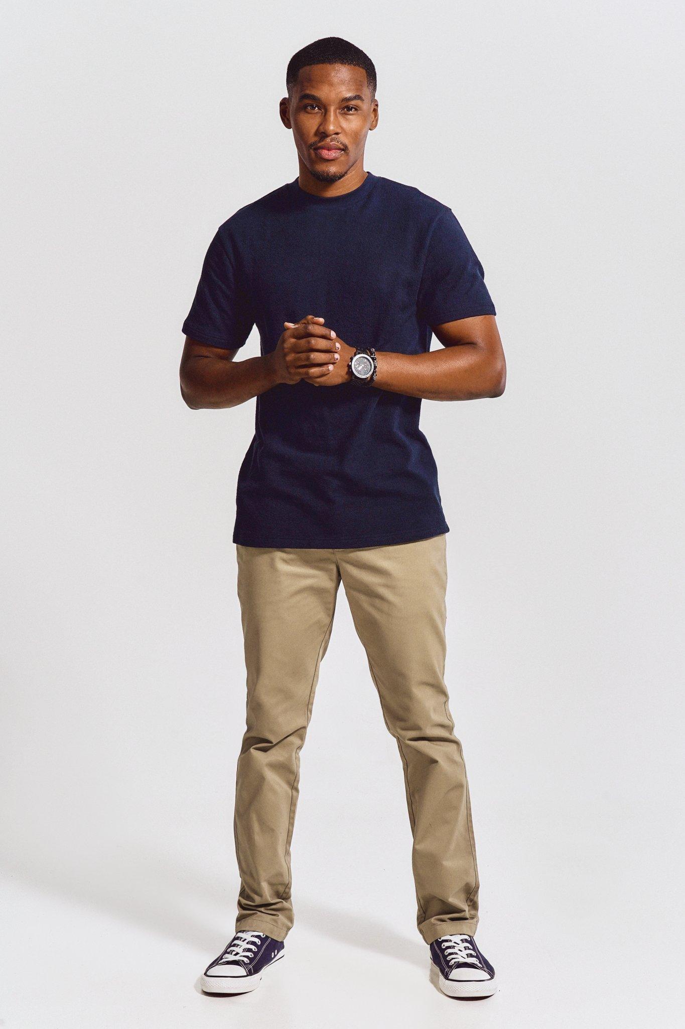 Khaki Chinos Man Blue Logo