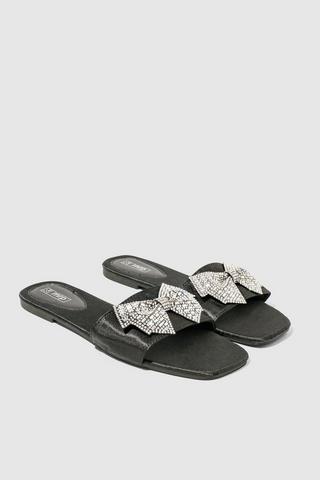 Bling slip on sandals hot sale