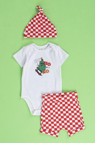 Festive Body Vest Shorts And Beanie Set