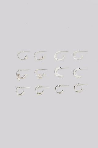 6 Pack Hoop Earrings