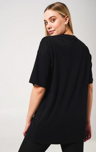 Oversized Drop Shoulder Open Stitch T-shirt