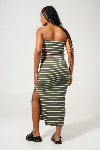 Stripe Midi Skirt