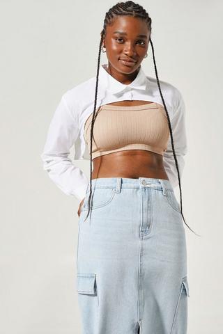 Super Cropped Poplin Shirt
