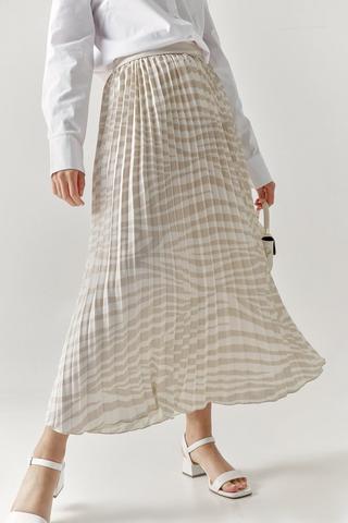 Pleated Satin Skirt