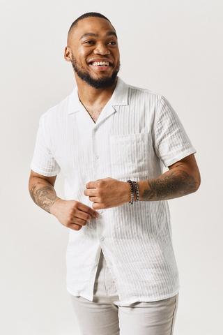 Cuffed short sleeve hot sale button up