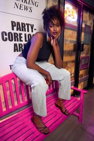 Diamante Straight Denim