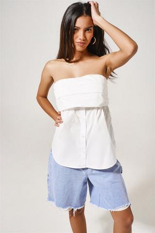 Bandeau Poplin Top
