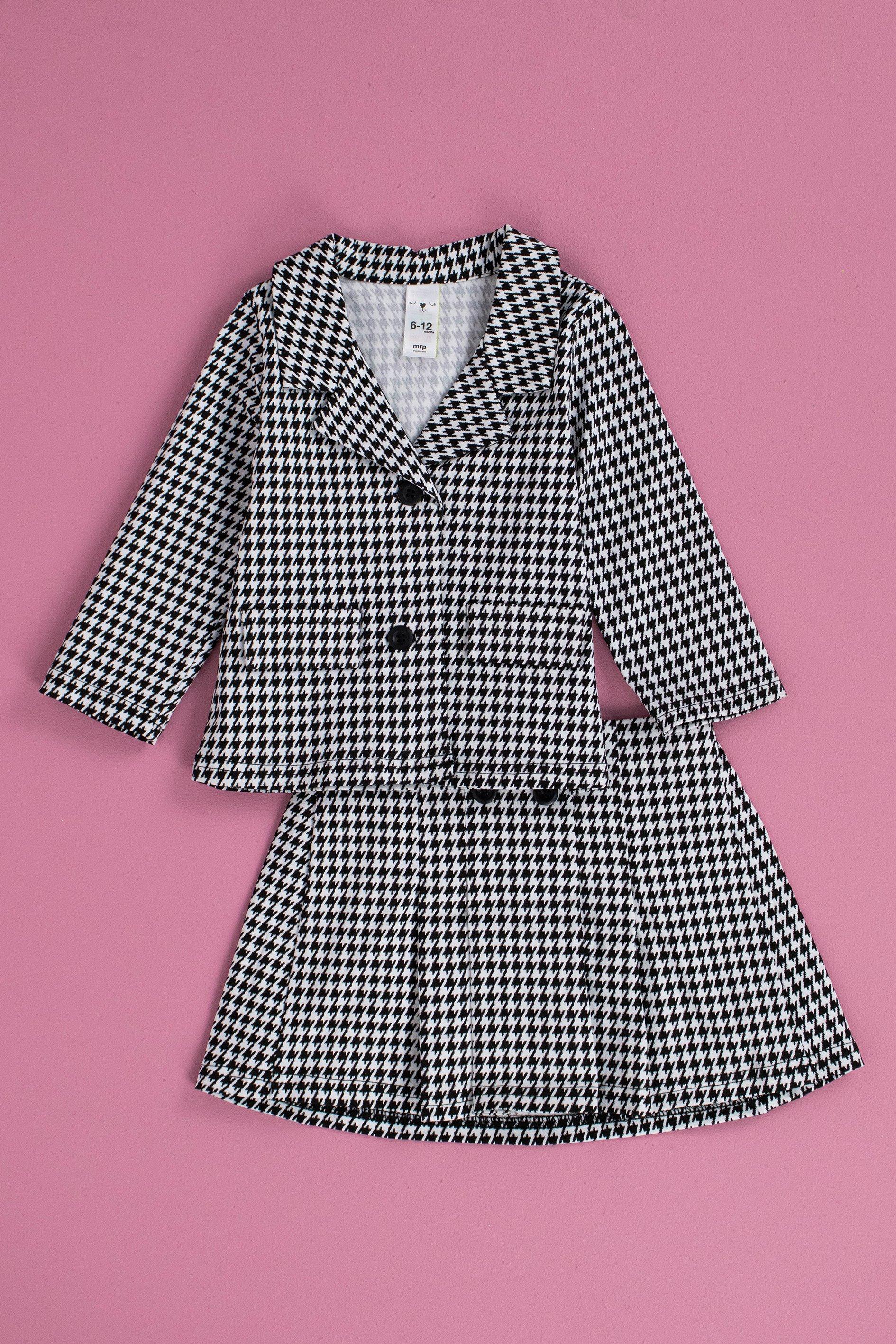 Crop Blazer Pleated Skirt Set main image 1