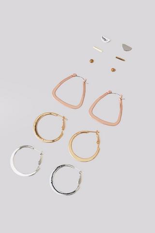 6 Pack Hoop Earrings