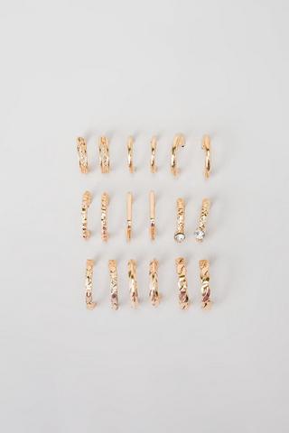 9 Pack Hoop Earrings
