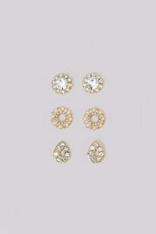 3 Pack Stud Earrings