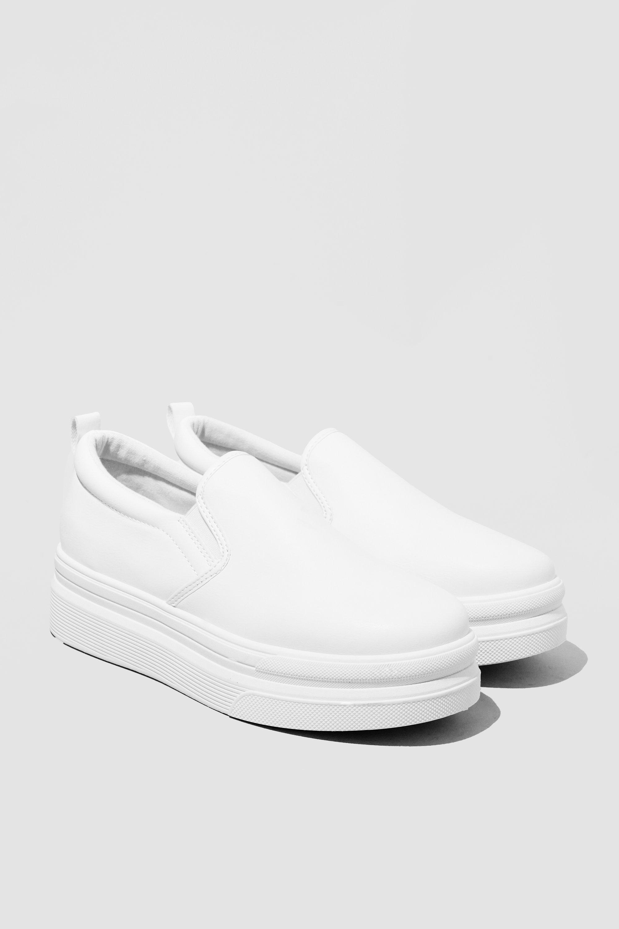 White slip on hot sale shoes womens