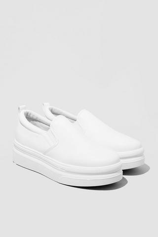 Womens white hot sale slip ons