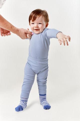 3-6M White & Light Blue Leggings - Mr Price - Petit Fox