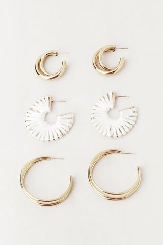 3 Pack Hoop Earrings