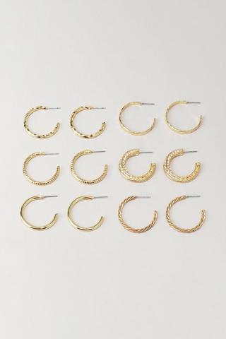 6 Pack Hoop Earrings