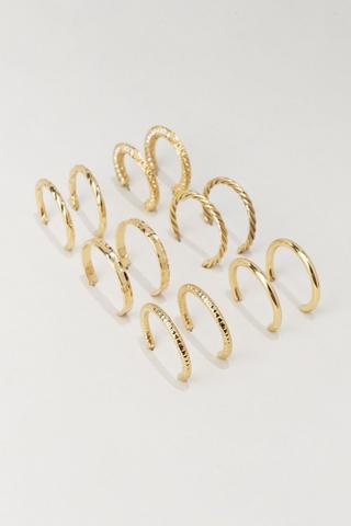 6 Pack Hoop Earrings