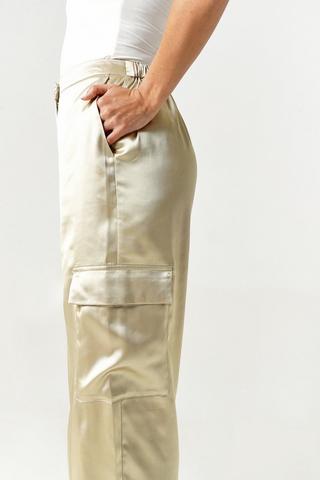 Satin Cargo Pants