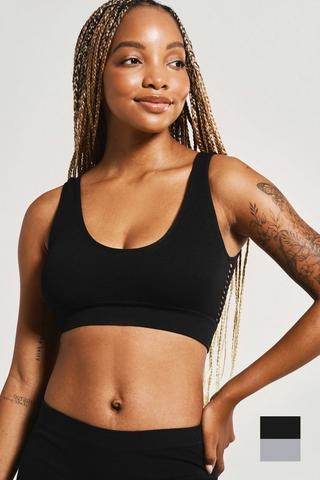  Sports Bras For Women, 2 Pack Seamless Removable