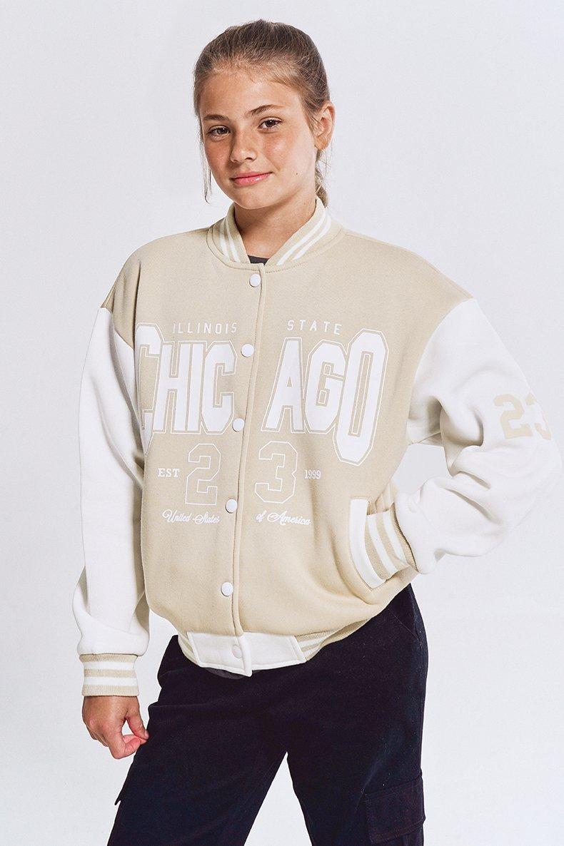 bomber jacket with shirt and tie