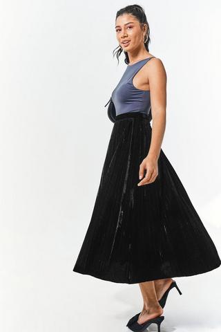 Pleated Midi Skirt