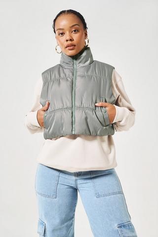 Cropped Puffer Gilet