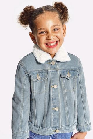 Denim jackets with fur best sale