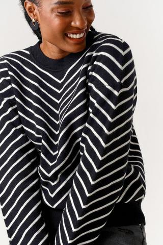 Stripe Crew Neck Knit