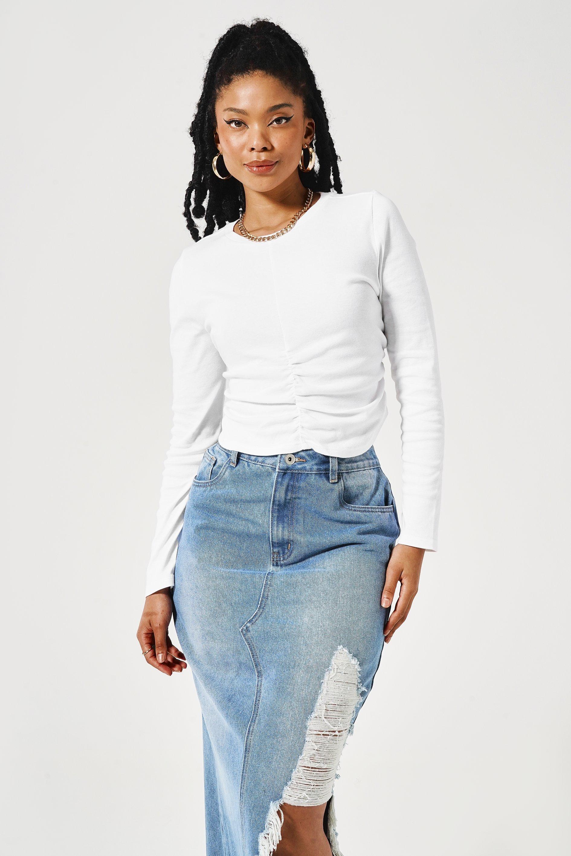 Ruched Long Sleeve Top