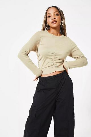 Ruched Long Sleeve Top