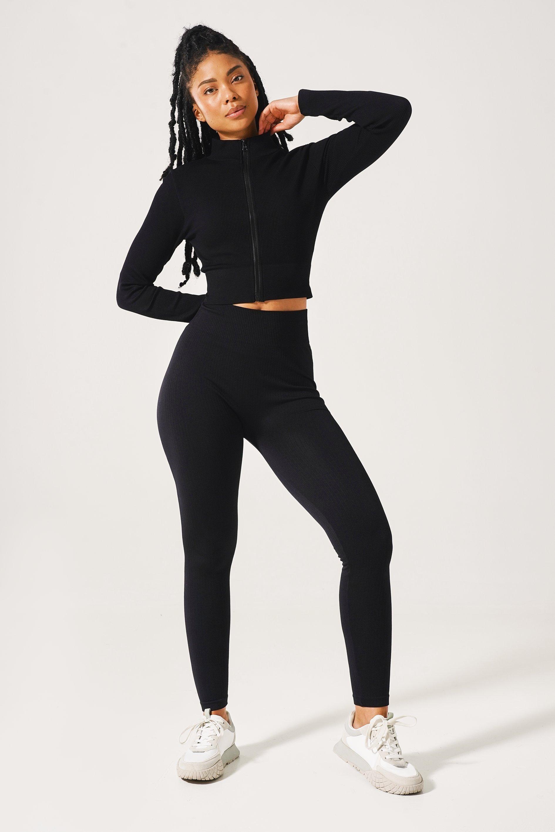 Pants & Jumpsuits, Black Gym Workout Outfit Set Leggings And Bra