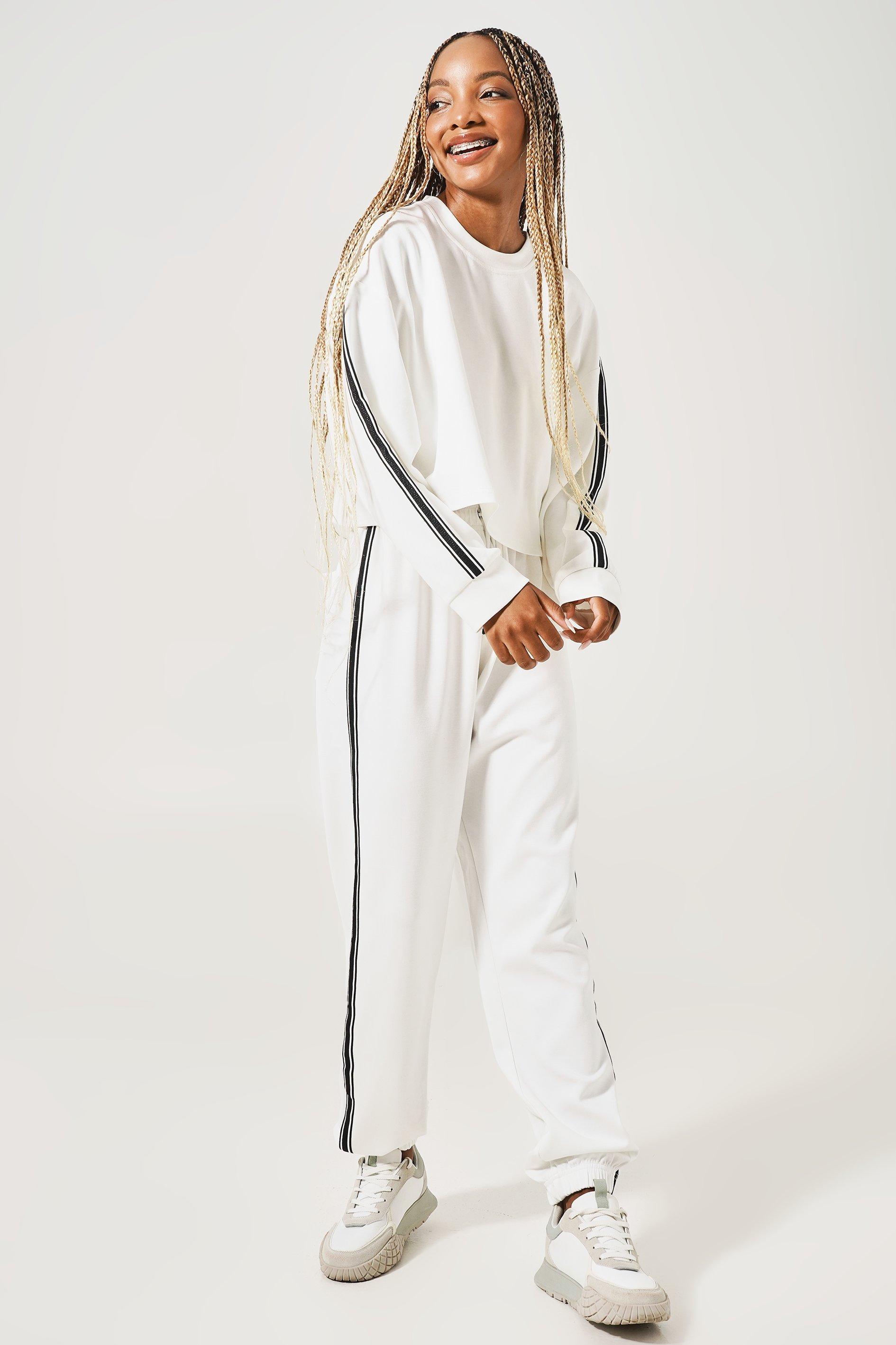 White tracksuit 2024 pants womens