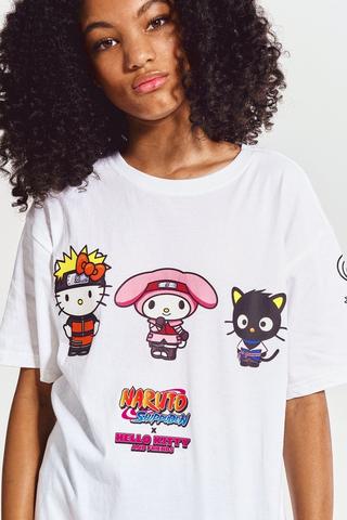 Hello Kitty And Naruto Oversized T-Shirt