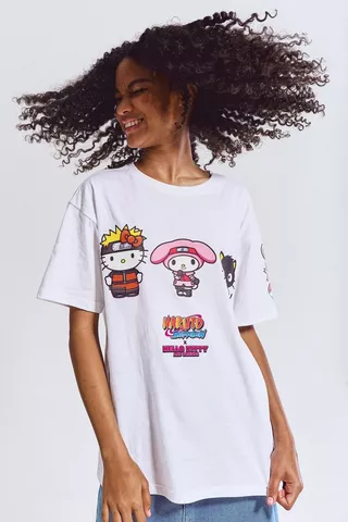 Hello Kitty And Naruto Oversized T-Shirt